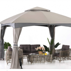 Gazebo Parts Direct 11' X 11' Gazebos Patio Garden Gazebo With Mosquito Netting, Double Soft-top (Light Gr Catalog