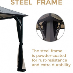 Gazebo Parts Direct 8x8 Outdoor Insulated Hardtop Gazebo For Patios, Aluminum Composite Panel Roof For Shade And Rain Metal Frame With Mosquito Netting For Lawn, Backyard And Deck, 8' X 8', Charcoal Gray Catalog