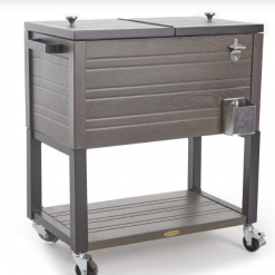 Gazebo Parts Direct Catalog Wood Look 60-Quart Outdoor Rolling Cooler