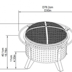 Gazebo Parts Direct Catalog 30 In. Woven Round Wood Burning Firepit With Tool