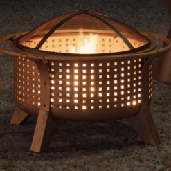 Gazebo Parts Direct Catalog 30 In. Woven Round Wood Burning Firepit With Tool