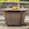 Gazebo Parts Direct Catalog Outdoor Patio Propane Burning Brown All-weather Wicker Fire Pit Table