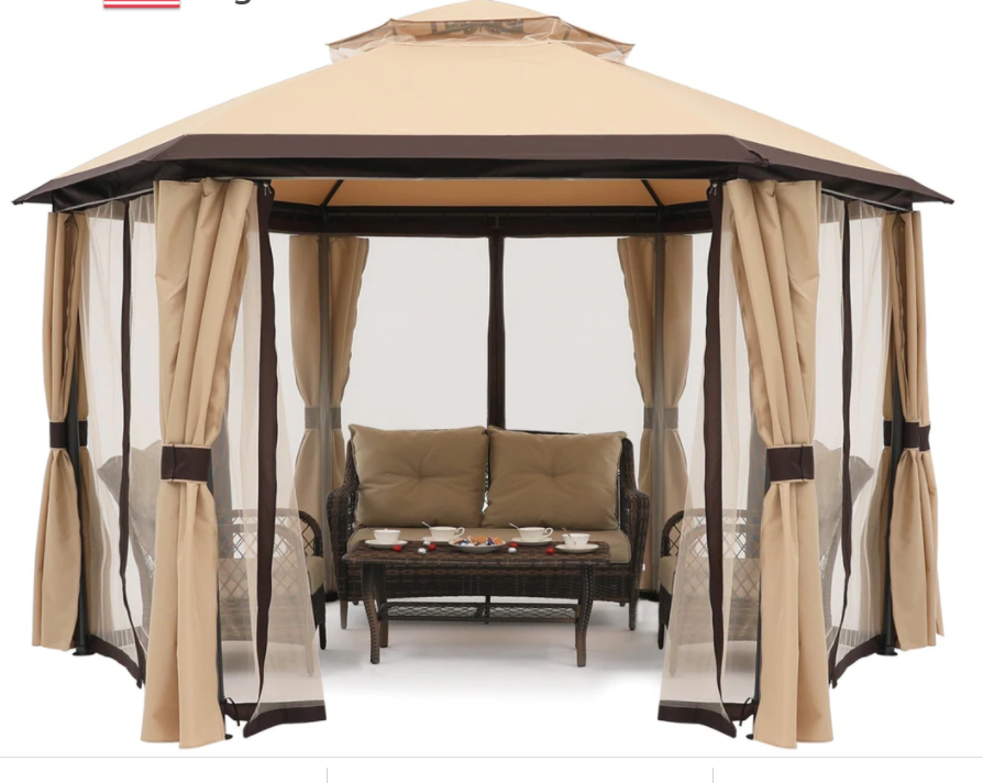 Gazebo Parts Direct 10'x10' Gazebos For Patios, Outdoor Hexagonal Gazebo With Netting And Privacy Curtains For Garden, Patio, Backyard 6 Gazebo Parts Direct 10'x10' Gazebos For Patios, Outdoor Hexagonal Gazebo With Netting And Privacy Curtains For Garden, Patio, Backyard