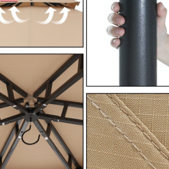 Gazebo Parts Direct 10'x10' Gazebos For Patios, Outdoor Hexagonal Gazebo With Netting And Privacy Curtains For Garden, Patio, Backyard 13 Gazebo Parts Direct 10'x10' Gazebos For Patios, Outdoor Hexagonal Gazebo With Netting And Privacy Curtains For Garden, Patio, Backyard