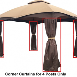Gazebo Parts Direct Catalog Lowes Allen & Roth 4 Poles Brown Corner Curtain Set For Lowe's 10' X 12' Gazebo Model #GF-12S004BTO / GF-12S004B-1 (Corner Curtains Only)