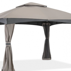 Gazebo Parts Direct Patio Garden Gazebo 10x12 With Mosquito Netting+ Double Soft-top Light Gray