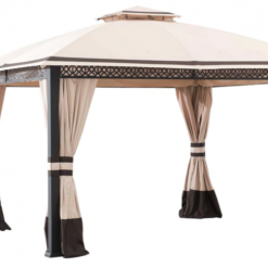 Gazebo Parts Direct Sunjoy Beige+Dark Brown Replacement Curtain For Clarkson V2 Gazebo (10x12 FT) A101014701 Sold At BJ Catalog