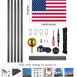 Gazebo Parts Direct Catalog 25 Ft Aluminum Black Anodized Sectional Flagpole With 3x5 Ft US Flag Gold Ball Outdoor Heavy Duty 15 Gauge