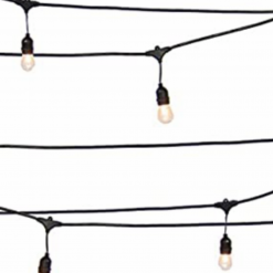 Gazebo Parts Direct Outdoor Commercial Grade 24-Foot Weatherproof Hanging Patio String Lights W/Energy Efficient Design, Black Catalog