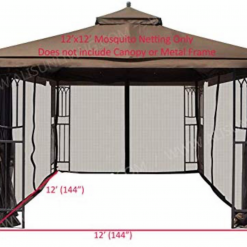Gazebo Parts Direct Universal 12' X 12' Gazebo Mosquito Netting (Brown)