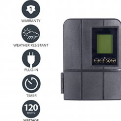 Gazebo Parts Direct Home GL33124 12V 120W Low Voltage Landscape Lighting Transformer With Dusk-to-Dawn Timer