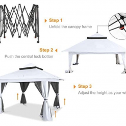 Gazebo Parts Direct 13'x13' Gazebo Tent Outdoor Pop Up Gazebo Canopy Shelter With Mosquito Netting (White)