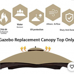 Gazebo Parts Direct Lowes Allen And Roth 10 X 12 Gazebo Canopy New G-12S004B-1/GF12S004BT STOCK UP FLASH SALE ONE DAY ONLY