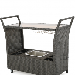 Gazebo Parts Direct Catalog Caribbean Outdoor Wicker Bar Cart With Cooler Wine Glass Holder And Glass Top