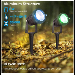 Gazebo Parts Direct Catalog Landscape Lighting 6W RGB Remote Control LED Landscape Lights 12V Waterproof Color-Changing Decorative Lights For Indoors Outdoors(8 Pack)