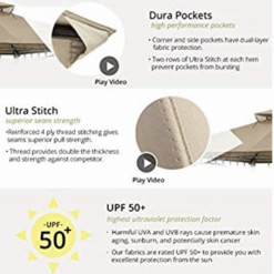 Gazebo Parts Direct Madaga Gazebo Replacement Canopy Roof For Madaga Gazebo L-GZ136PST (Beige)