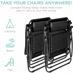 Gazebo Parts Direct Catalog Set Of Two Adjustable Zero Gravity Lounge Chair Recliners For Patio, Pool W/Cup Holders -