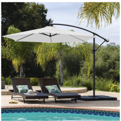 Gazebo Parts Direct Offset Umbrella 10FT Cantilever Patio Hanging Umbrella Outdoor Market Umbrella With Crank And Cross Base (Beige) Catalog