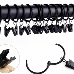 Gazebo Parts Direct 36 Pack Metal Openable Curtain Rings With Clips, Heavy Duty Rustproof Vintage Decorative Drapery Eyelet Curtain Rods Hangers Rings, 1.26 Inch Inner Diameter, Black Catalog