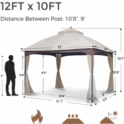 Gazebo Parts Direct Catalog 10x12 Outdoor Gazebo For Patios Canopy For Shade And Rain With Mosquito Netting, Waterproof Soft Top Metal Frame Gazebo
