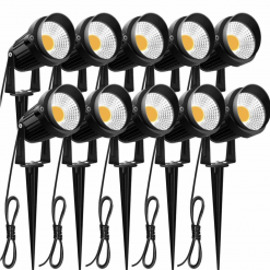 Gazebo Parts Direct 10W Landscape Lights 12V 24V 1000LM Warm White Low Voltage LED Waterproof Outdoor Lights (10Pack)