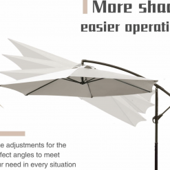 Gazebo Parts Direct Offset Umbrella 10FT Cantilever Patio Hanging Umbrella Outdoor Market Umbrella With Crank And Cross Base (Beige) Catalog