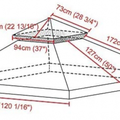 Gazebo Parts Direct 12'x12' Gazebo Top Replacement For 2 Tier Outdoor Canopy Cover Coffee