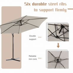 Gazebo Parts Direct Offset Umbrella 10FT Cantilever Patio Hanging Umbrella Outdoor Market Umbrella With Crank And Cross Base (Beige) Catalog