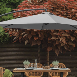 Gazebo Parts Direct Offset Umbrella 10FT Cantilever Patio Hanging Umbrella Outdoor Market Umbrella With Crank And Cross Base (Beige) Catalog