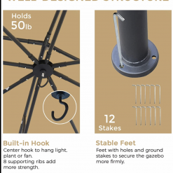 Gazebo Parts Direct Catalog 10x12 Outdoor Gazebo For Patios Canopy For Shade And Rain With Mosquito Netting, Waterproof Soft Top Metal Frame Gazebo
