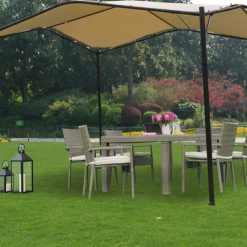 Gazebo Parts Direct BEST 12 X 12 Ft Outdoor Patio Swan Gazebo Canopy For Backyard, Iron, 250gsm Polyester Canopy, Beige