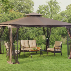 Gazebo Parts Direct Sunjoy Light Brown Replacement Canopy For Regency II Gazebo (10x12 FT) L-GZ798PST-E Sold At OSJ