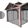 Gazebo Parts Direct Catalog Gazebo Mosquito Netting With Slider Rail For Allen + Roth Model #GF-18S112B Wood Looking Hand Paint Metal Square Semi- Gazebo (Screen Net ONLY) (Screen Net With Metal Slider Rail, Black-1)