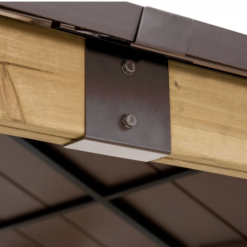 Gazebo Parts Direct Sunjoy Outdoor Patio 11 Ft. X 13 Ft. Cedar Framed Gazebo With Brown Steel And Polycarbonate Hip Roof Hardtop