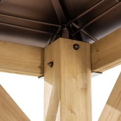 Gazebo Parts Direct Sunjoy Outdoor Patio 11 Ft. X 13 Ft. Cedar Framed Gazebo With Brown Steel And Polycarbonate Hip Roof Hardtop