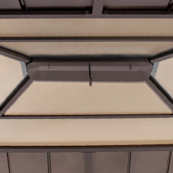 Gazebo Parts Direct Sunjoy Outdoor Patio 11 Ft. X 13 Ft. Cedar Framed Gazebo With Brown Steel And Polycarbonate Hip Roof Hardtop