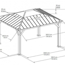 Gazebo Parts Direct Sunjoy Outdoor Patio 11 Ft. X 13 Ft. Cedar Framed Gazebo With Brown Steel And Polycarbonate Hip Roof Hardtop