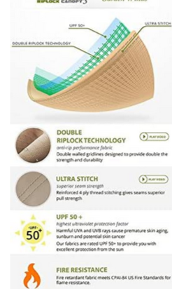 Gazebo Parts Direct Catalog Replacement Canopy Top Cover For Tiverton Series 3 Gazebo - Riplock 350 - Beige