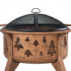 FIREPLACE Catalog 30 In. Tree Motif Round Wood Burning Firepit