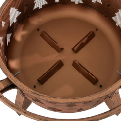 FIREPLACE Catalog 30 In. Tree Motif Round Wood Burning Firepit