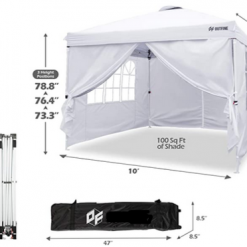 Gazebo Parts Direct Canopy 10'x10' Pop Up Commercial Instant Gazebo Tent, Fully Waterproof, Outdoor Party Canopies With 4 Removable Zippered Sidewalls, Stakes X8, Ropes X4 (Black, 10x10FT) Catalog